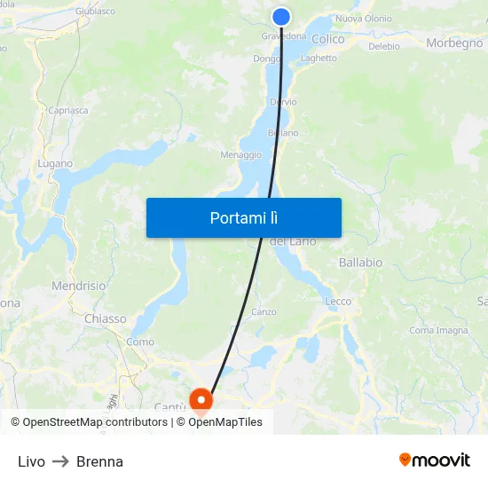 Livo to Brenna map