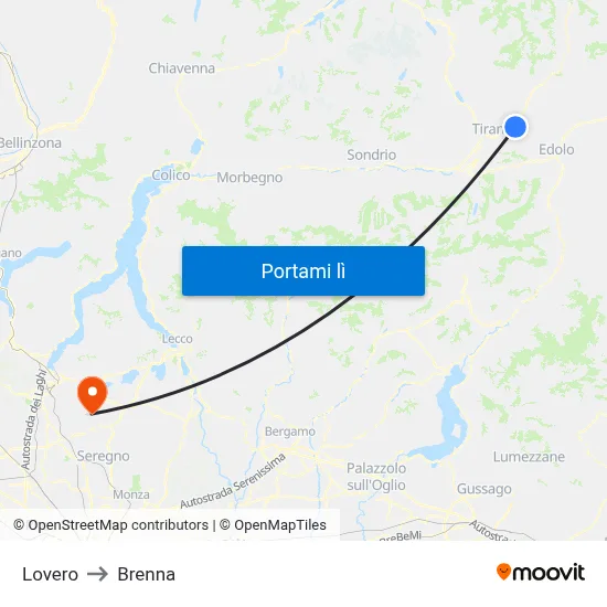 Lovero to Brenna map