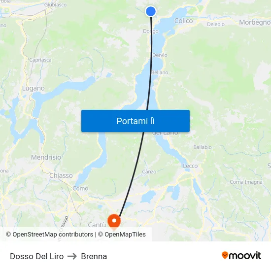 Dosso Del Liro to Brenna map