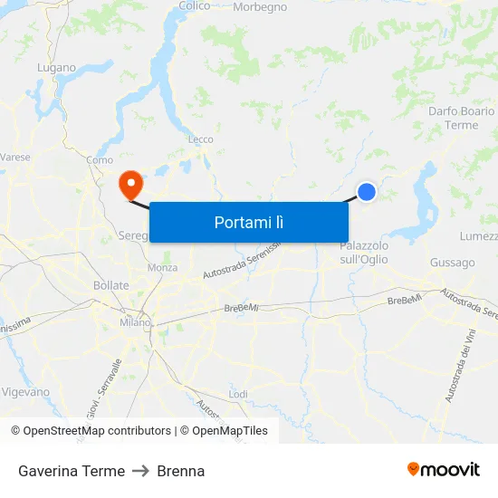Gaverina Terme to Brenna map