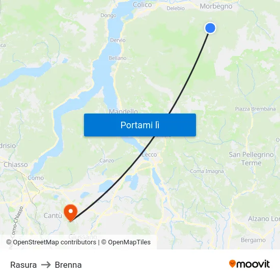 Rasura to Brenna map