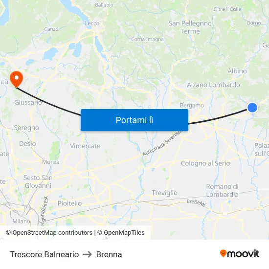 Trescore Balneario to Brenna map
