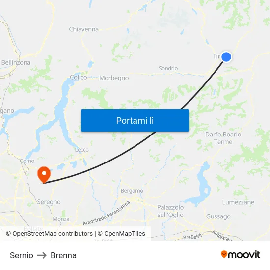 Sernio to Brenna map