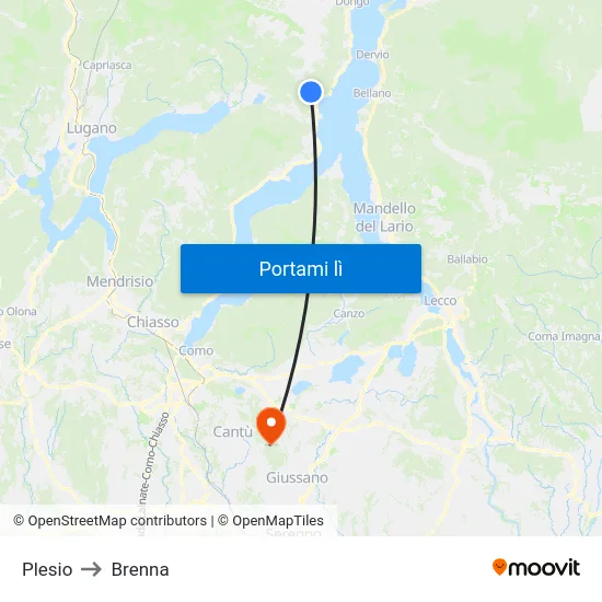 Plesio to Brenna map