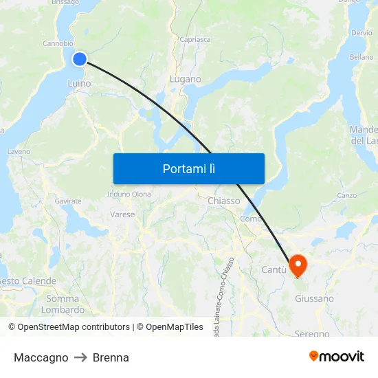 Maccagno to Brenna map
