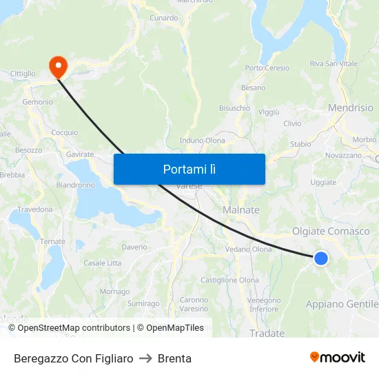 Beregazzo Con Figliaro to Brenta map