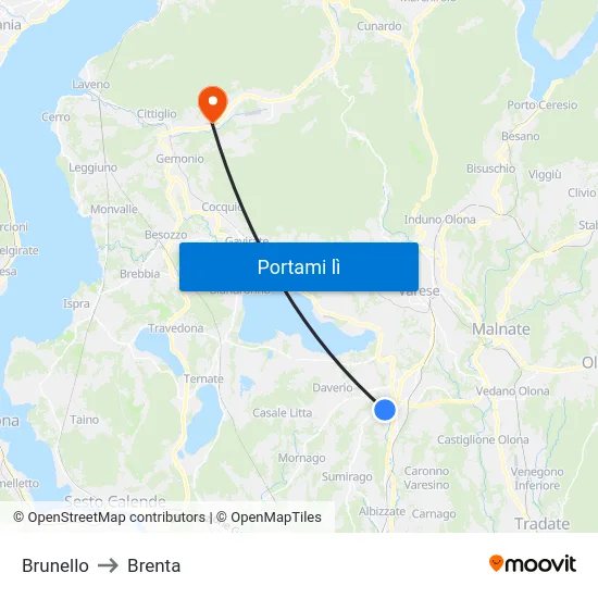 Brunello to Brenta map