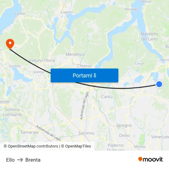 Ello to Brenta map