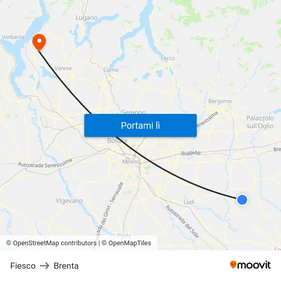 Fiesco to Brenta map