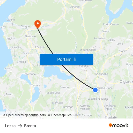 Lozza to Brenta map