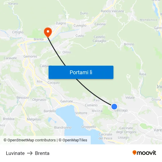 Luvinate to Brenta map