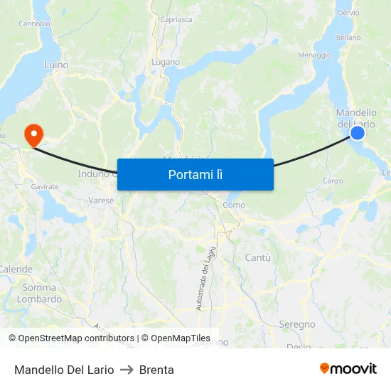 Mandello Del Lario to Brenta map
