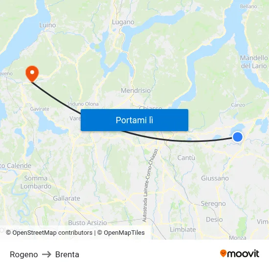 Rogeno to Brenta map