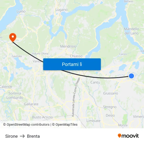 Sirone to Brenta map