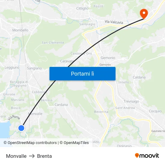Monvalle to Brenta map