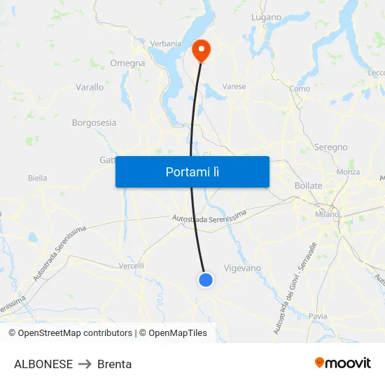 ALBONESE to Brenta map