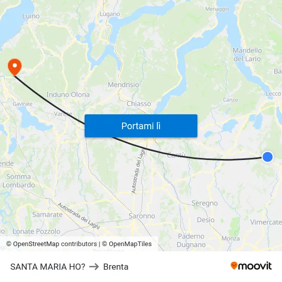 SANTA MARIA HO? to Brenta map