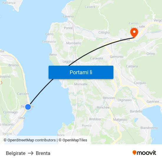 Belgirate to Brenta map