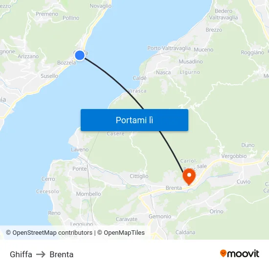 Ghiffa to Brenta map