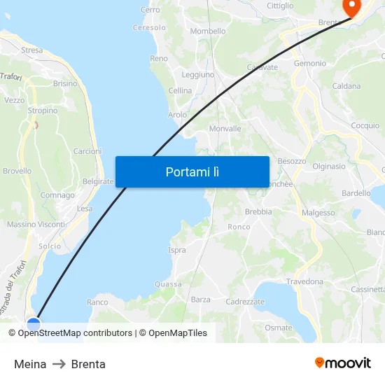 Meina to Brenta map