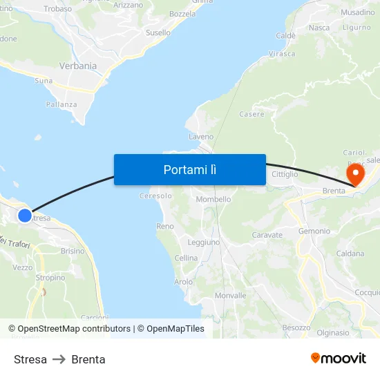 Stresa to Brenta map