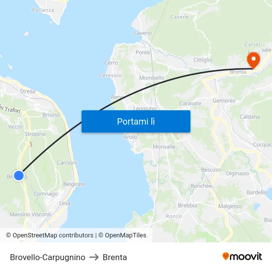 Brovello-Carpugnino to Brenta map