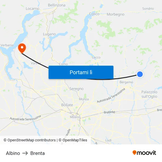 Albino to Brenta map