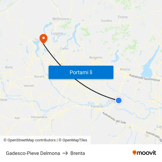 Gadesco-Pieve Delmona to Brenta map