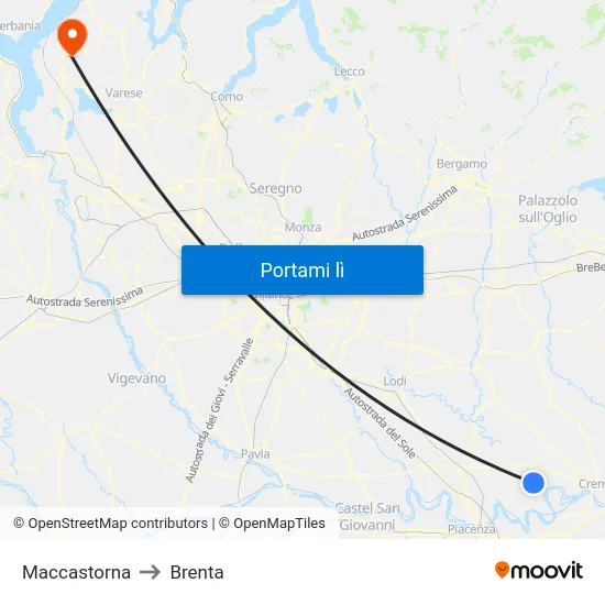 Maccastorna to Brenta map