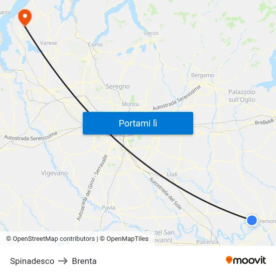 Spinadesco to Brenta map