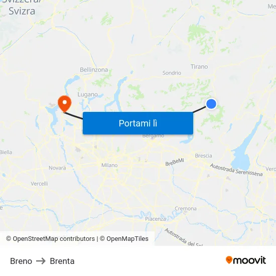 Breno to Brenta map