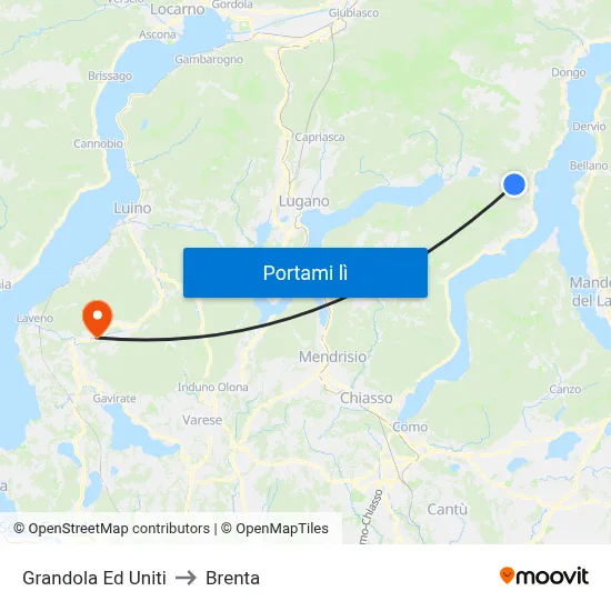 Grandola Ed Uniti to Brenta map