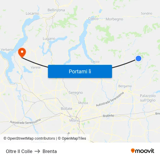 Oltre Il Colle to Brenta map