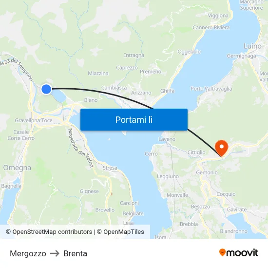 Mergozzo to Brenta map