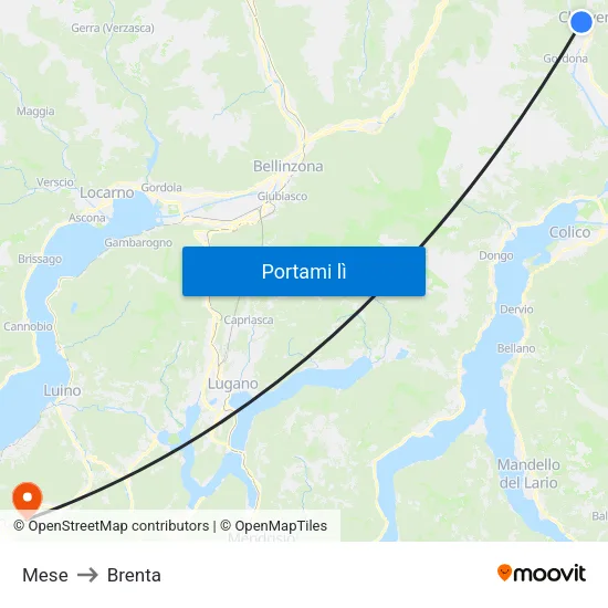 Mese to Brenta map
