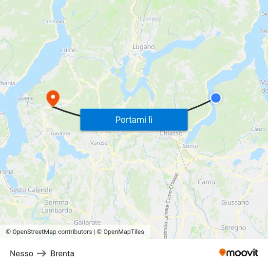 Nesso to Brenta map