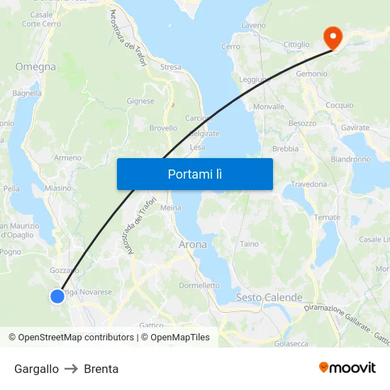 Gargallo to Brenta map