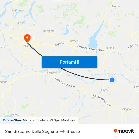 San Giacomo Delle Segnate to Bresso map