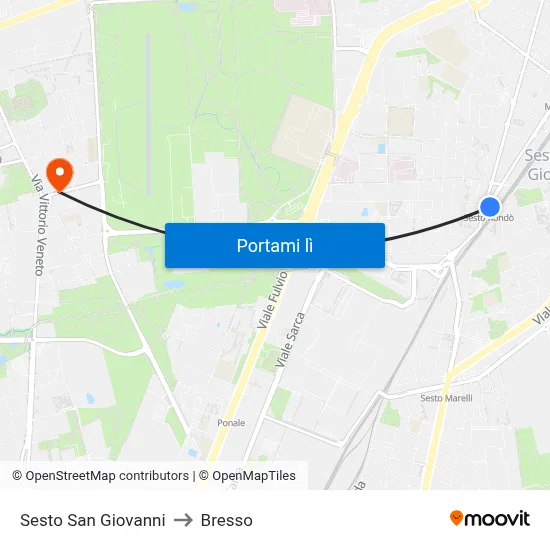 Sesto San Giovanni to Bresso map