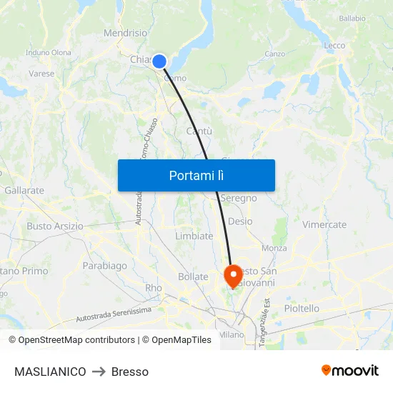 MASLIANICO to Bresso map