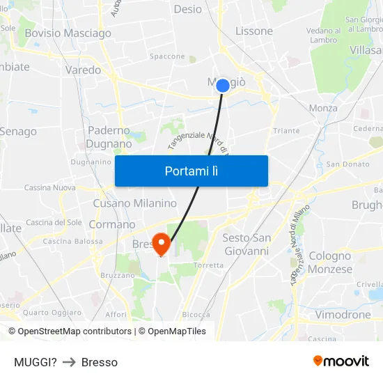 MUGGI? to Bresso map