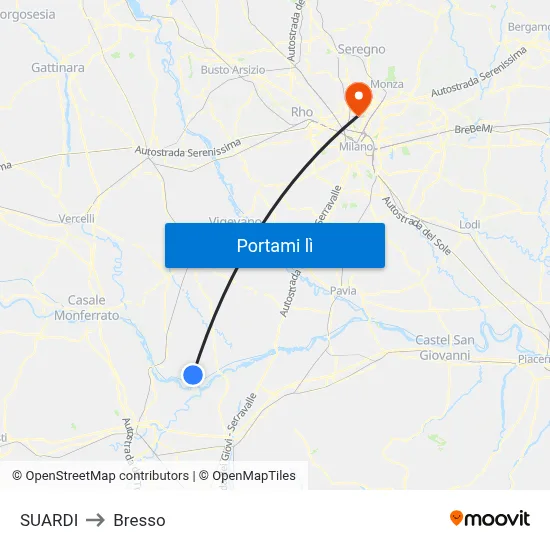 SUARDI to Bresso map