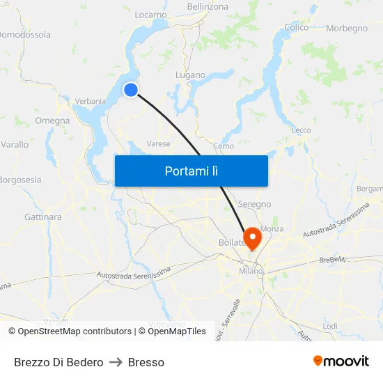 Brezzo Di Bedero to Bresso map