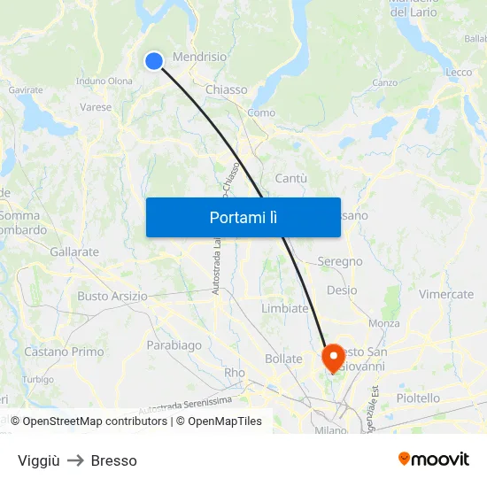 Viggiù to Bresso map