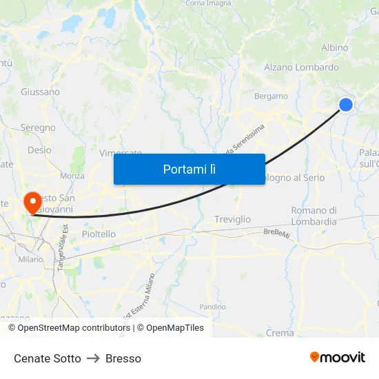 Cenate Sotto to Bresso map