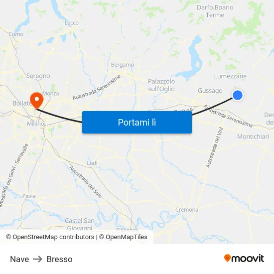Nave to Bresso map