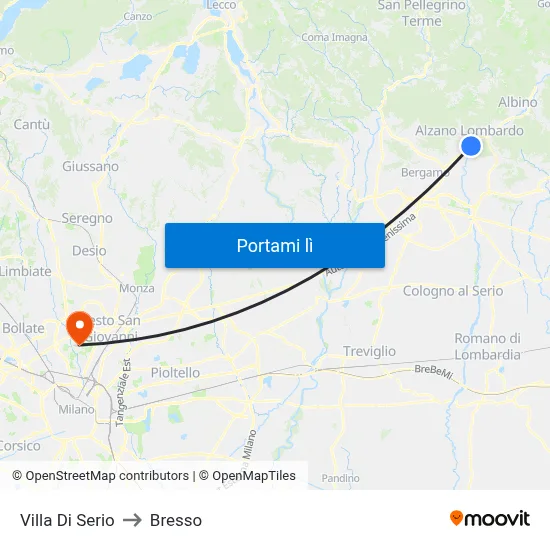 Villa Di Serio to Bresso map