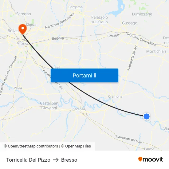 Torricella Del Pizzo to Bresso map