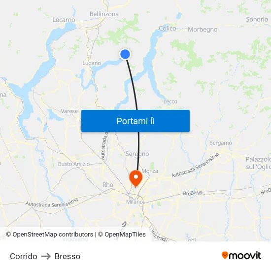 Corrido to Bresso map