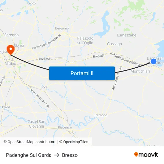 Padenghe Sul Garda to Bresso map